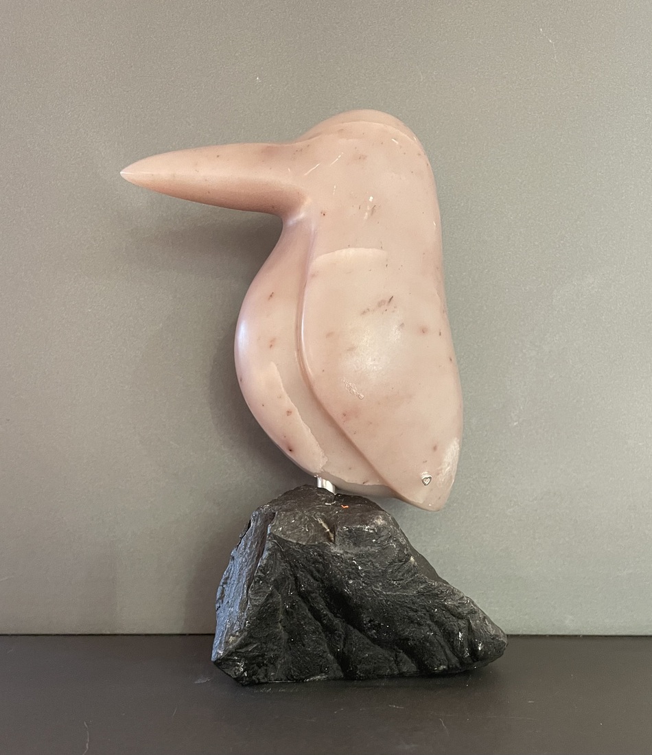 ijsvogeltje van paars Chinees  speksteen 