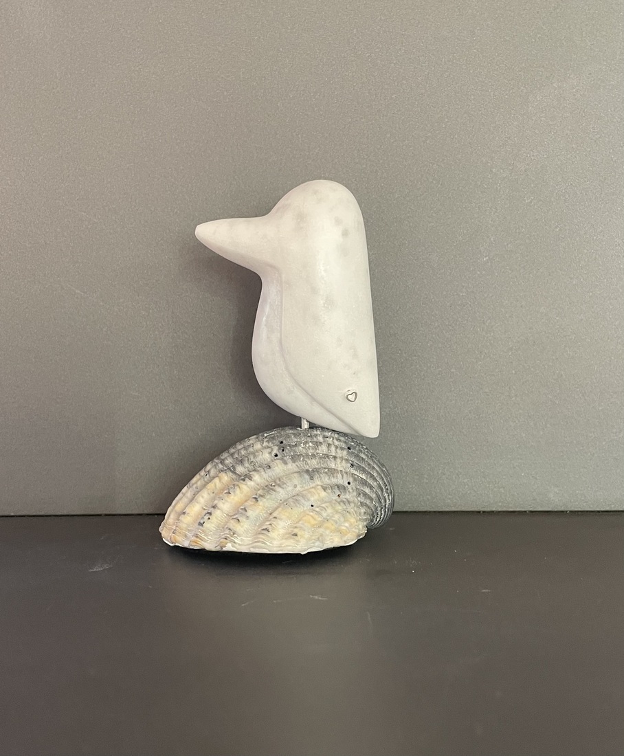 ijsvogeltje van Carrara marmer (4) 