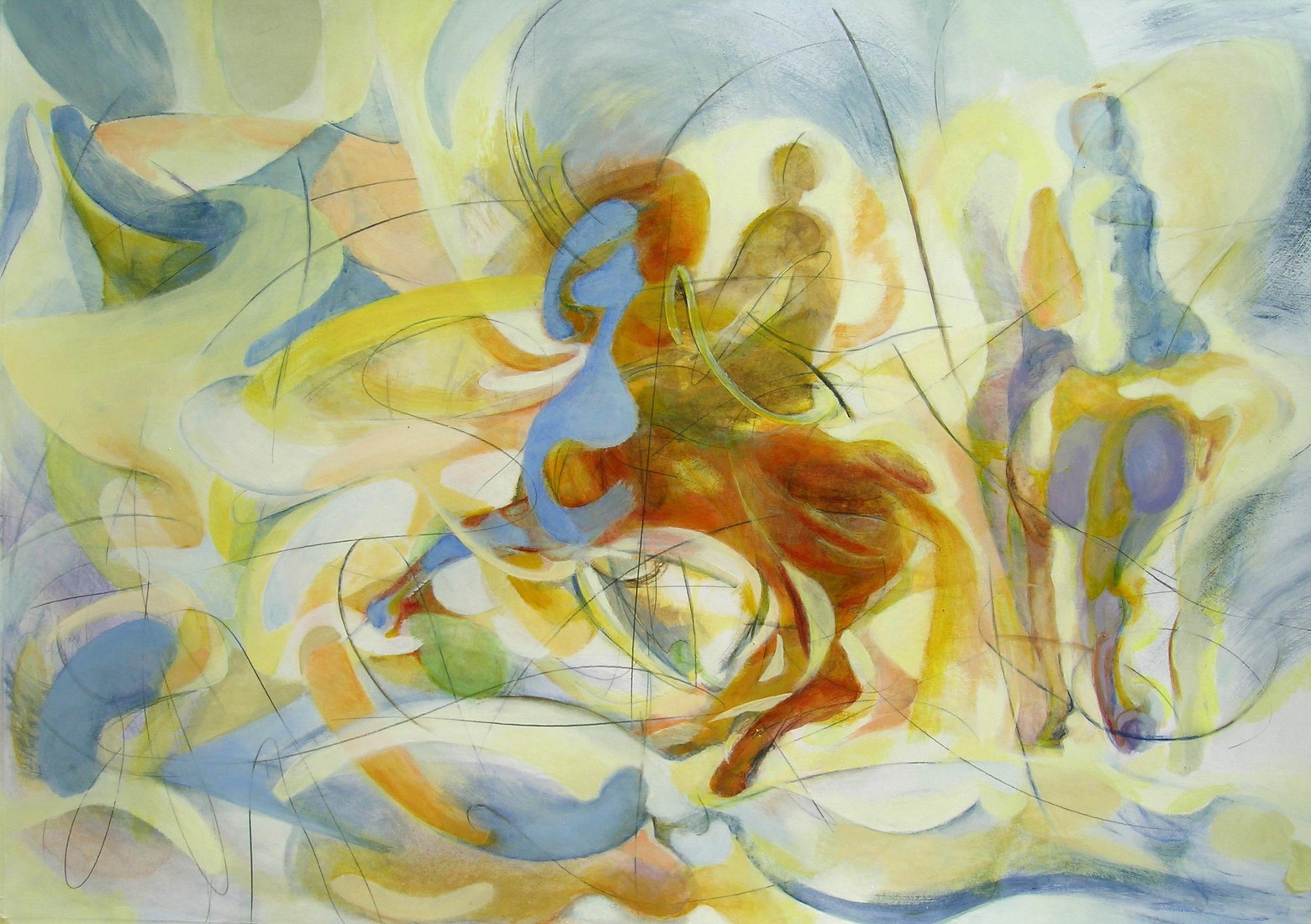 Twee paarden met berijders