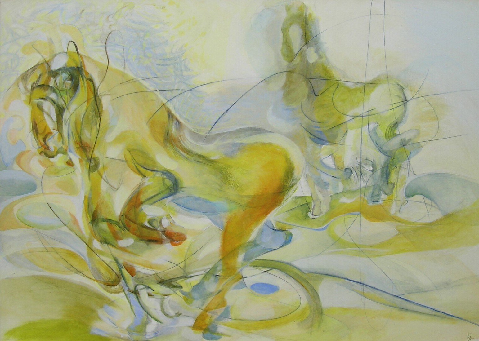 Twee paarden dravend