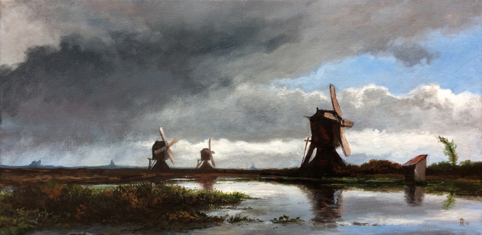 Landschap bij naderend onweer