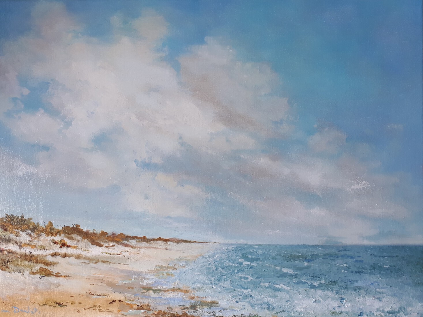 Blik over het strand.  