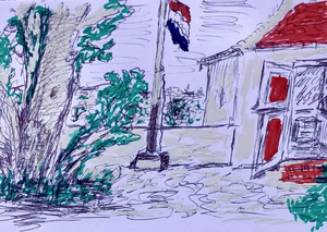 Het tekenen, plein air of urban van de leefomgeving 
