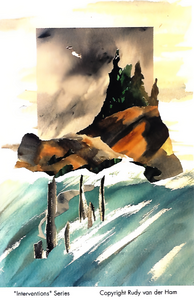 Collages van aqualeerpapier