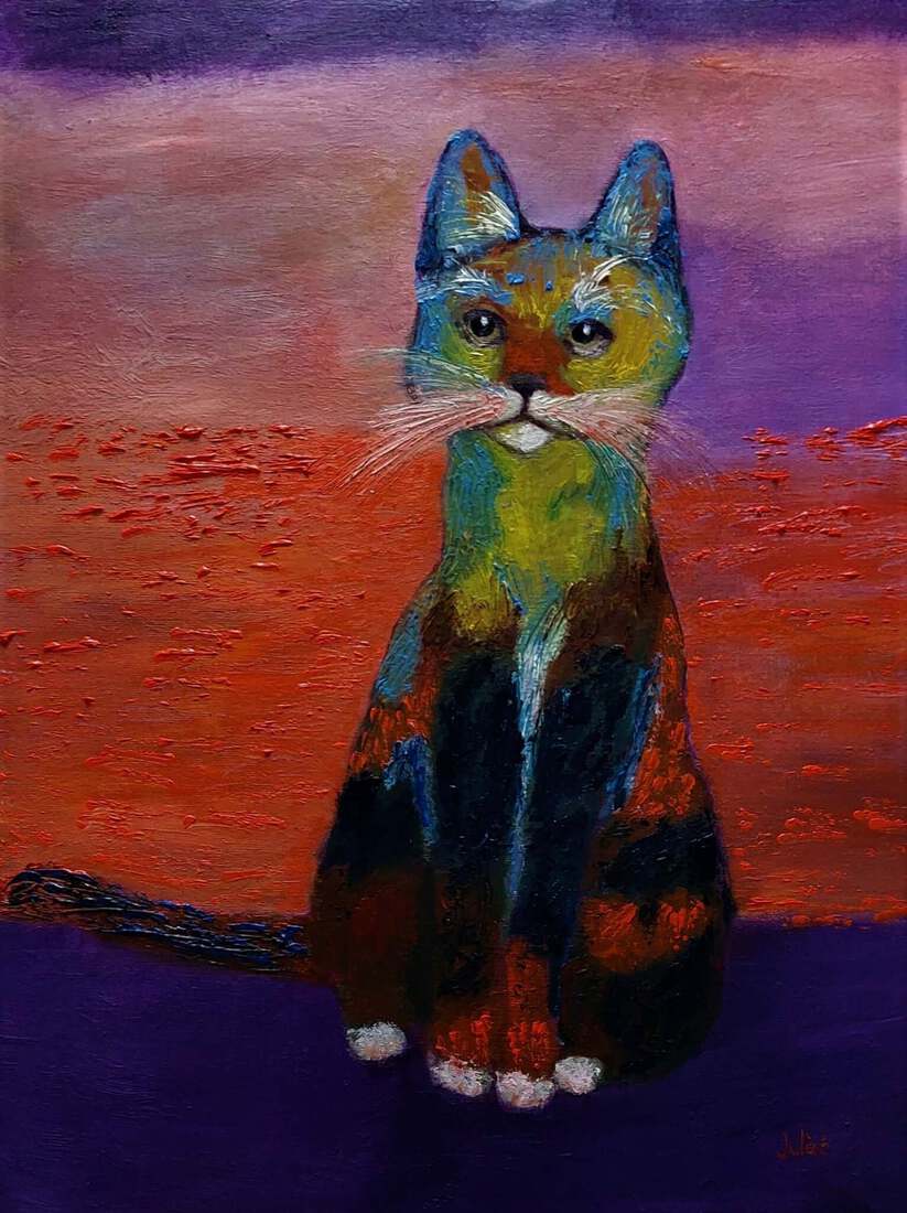 Poes in vrolijke kleuren