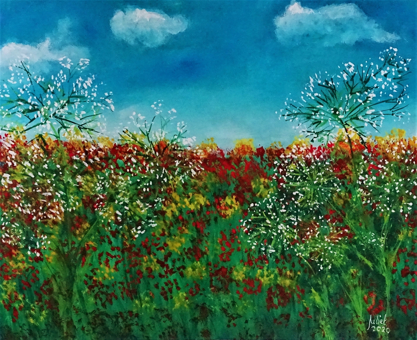 Bloemenweide met zomerbloemen