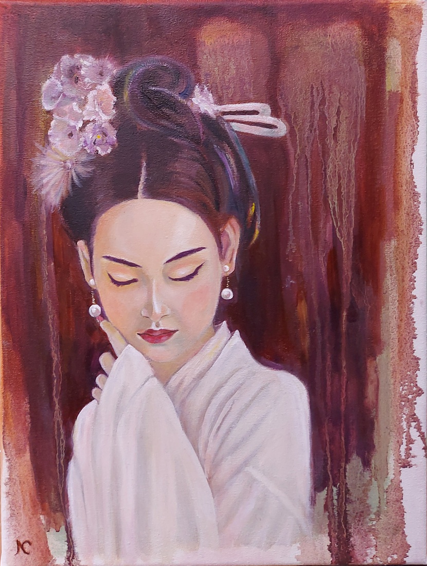 Jonge vrouw met parel