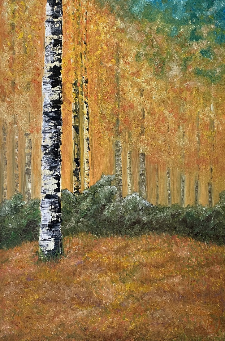 Herfstbos met berken