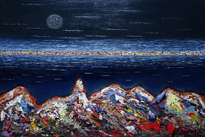 Schilderijen van restjes verf die aan het eind van een schildersessie overgebleven waren op mijn palet. Veelal gemaakt met paletmes, aangevuld met subtielere benadering.