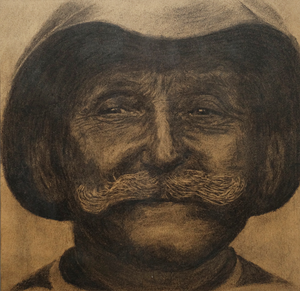 Enkele werken met houtskool en pastelkrijt