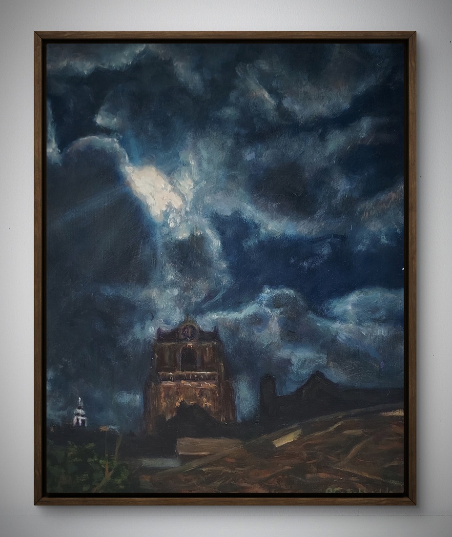 De Wijkse Toren in Maanlicht 