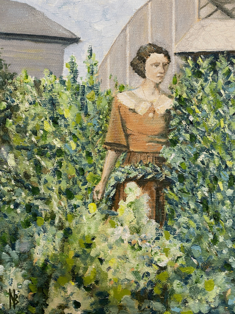 Vrouw in een tuin