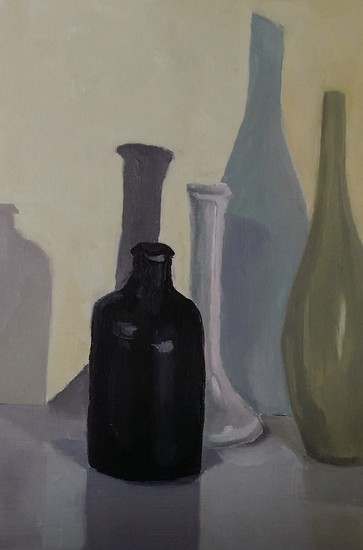 Stilleven met flessen