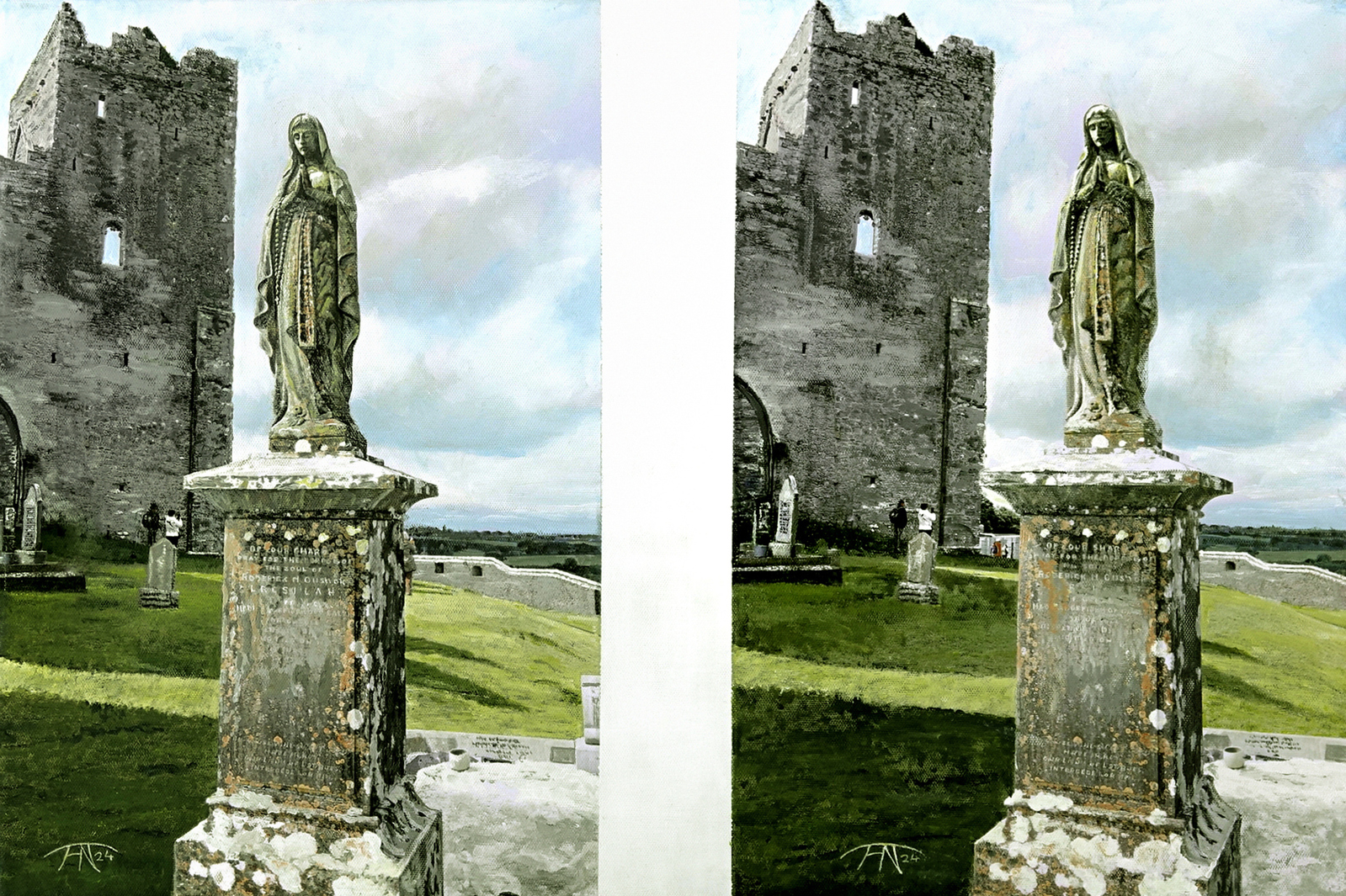 Stereo acryl schilderijen 'Rock of Cashel'