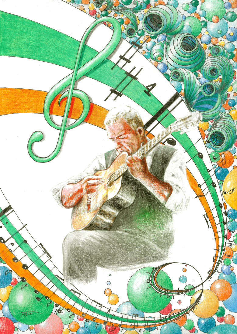 Ierse gitaar speler speelt 'Molly Malone