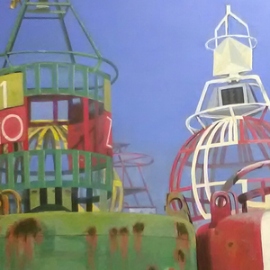 Door vorm, kleur en compositie worden deze  alledaagse maritieme elementen monumentale stillevens.