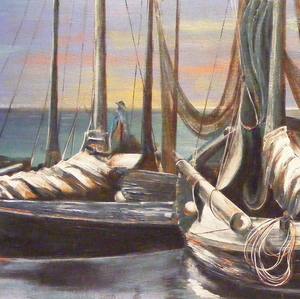 Deze ansjovisvissers zijn in 1928 gefotografeerd door K.H. Brouwer in de haven van Volendam. Hij fotografeerde de ansjovisvisserij die nog volop actief was. Kleine zwart-wit foto’s met het bekende kartelrandje.