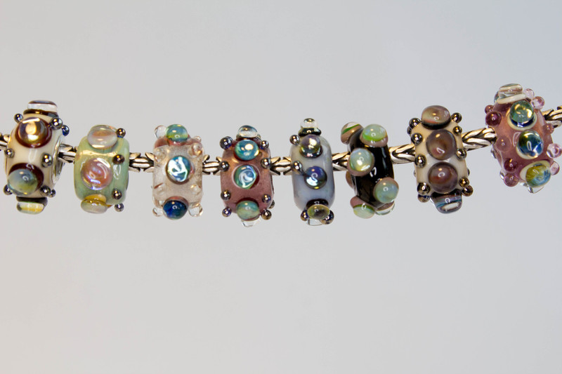 Glaskralen met zilverglas