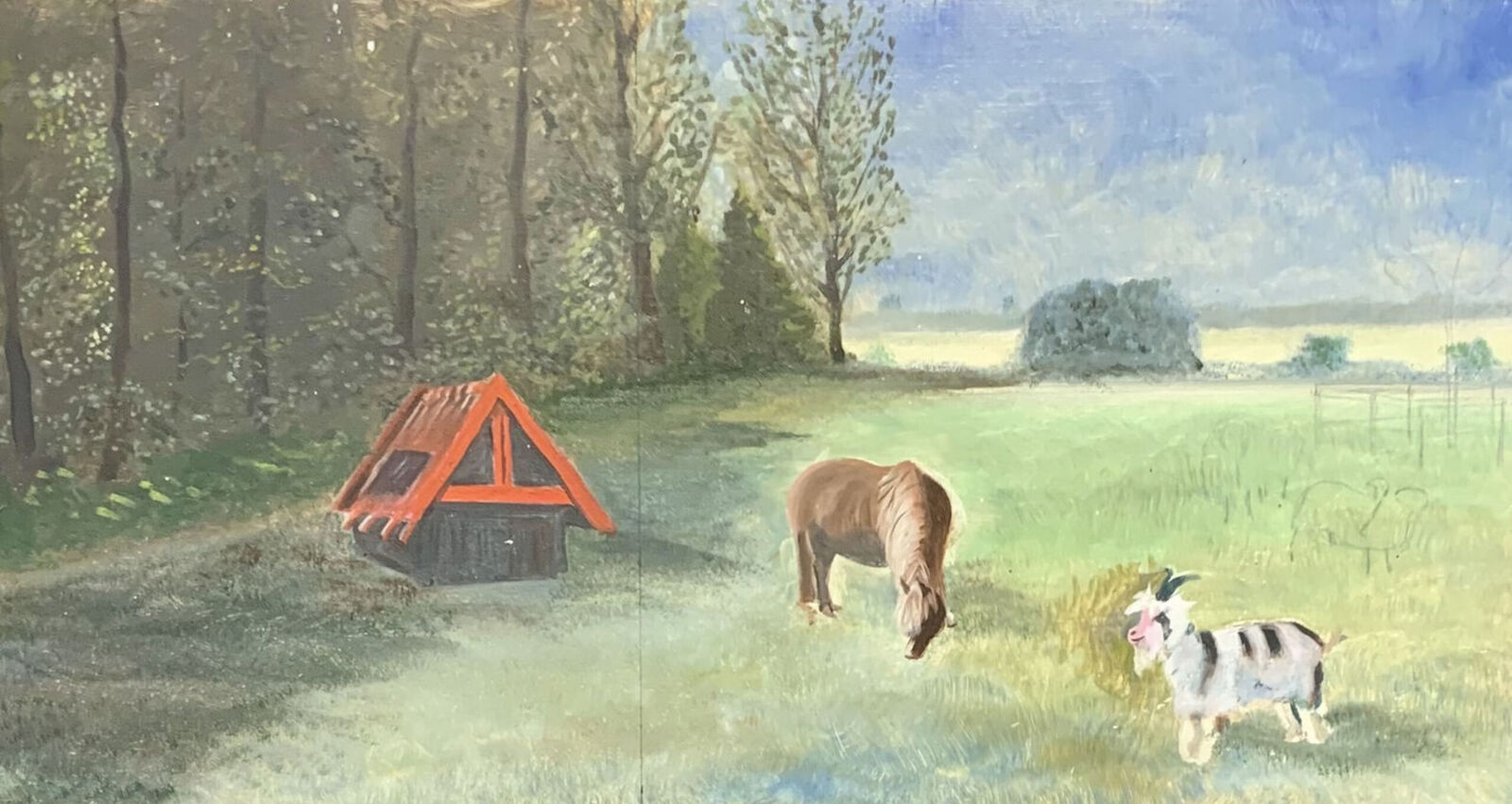 Paard in Eggo’s weiland met pony en Fokko