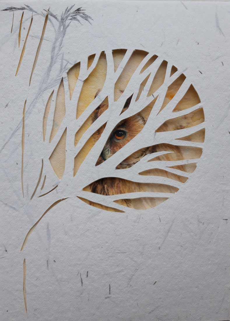 Oehoe onder maanlicht