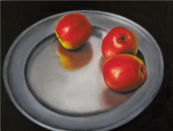 Drie appels op schaal