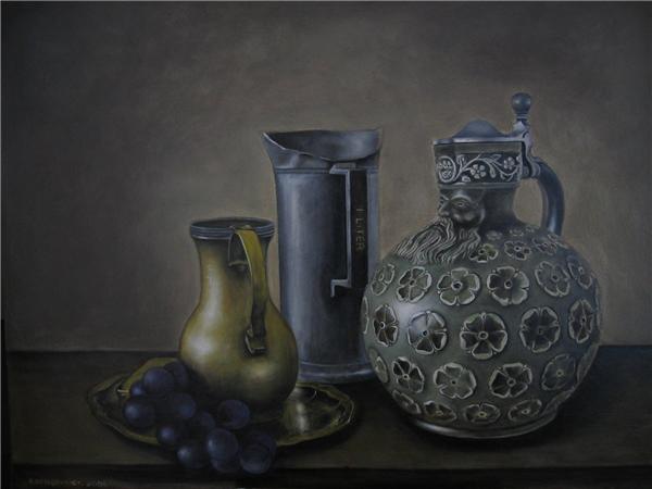 stilleven met baardmankruik