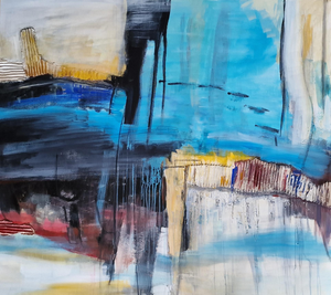 Beweging 1   100 x 90 cm  gem. techniek op doek
