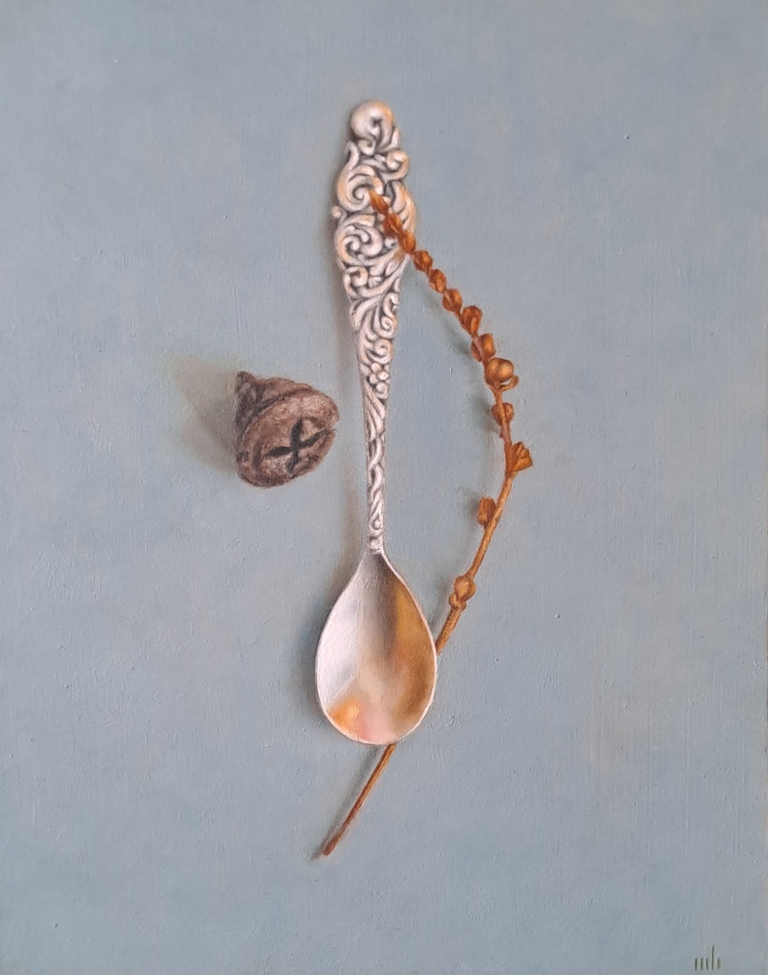 Oma's theelepeltje met eucalyptusfruit en gedroogd graan