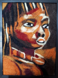 Van een foto maak ik een vertaalslag naar het naaldvilten (prikken in een kussen)