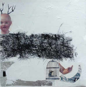 Kleine schilderijen/collages/mixed media