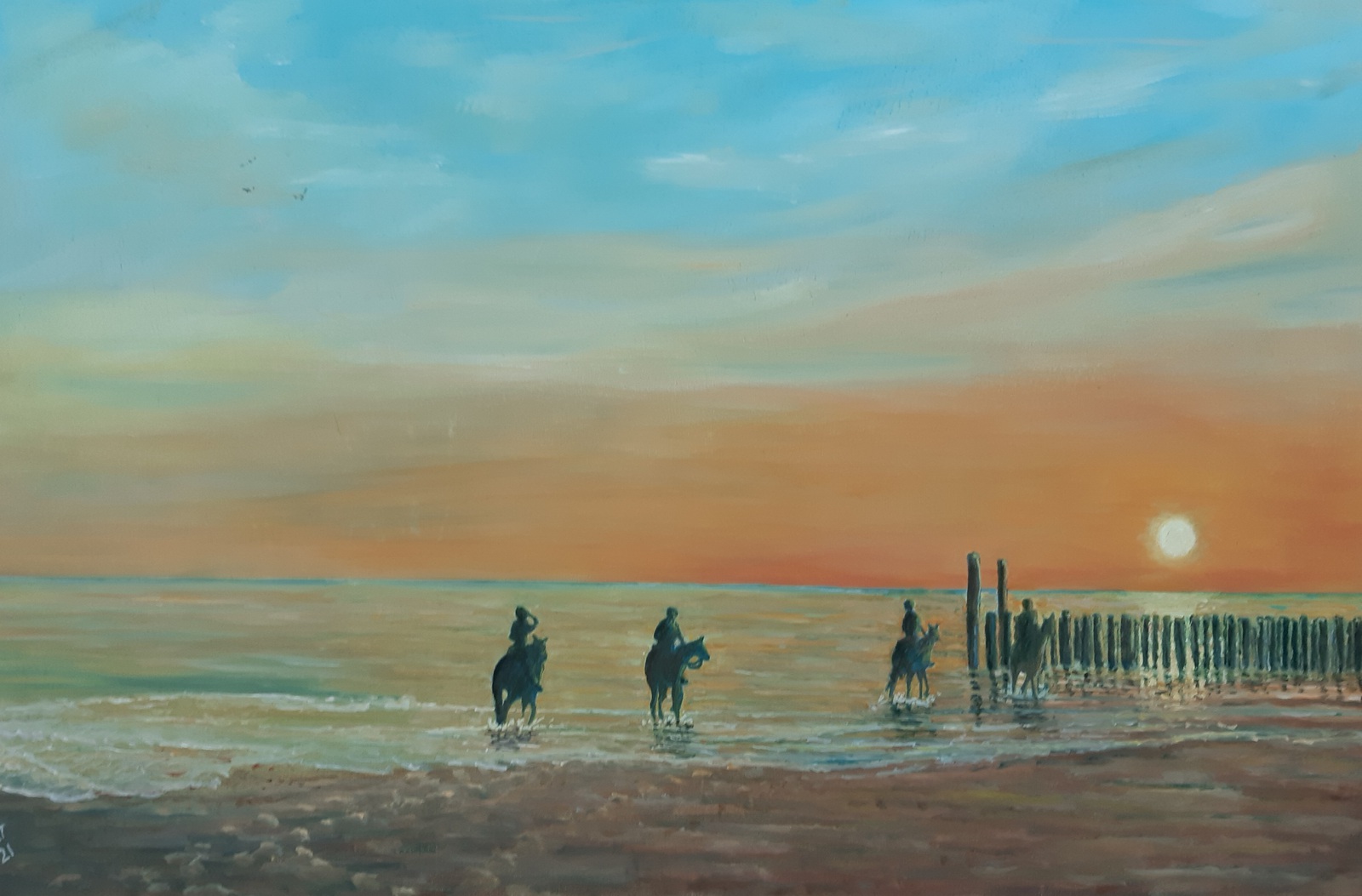 Paarden op het strand 