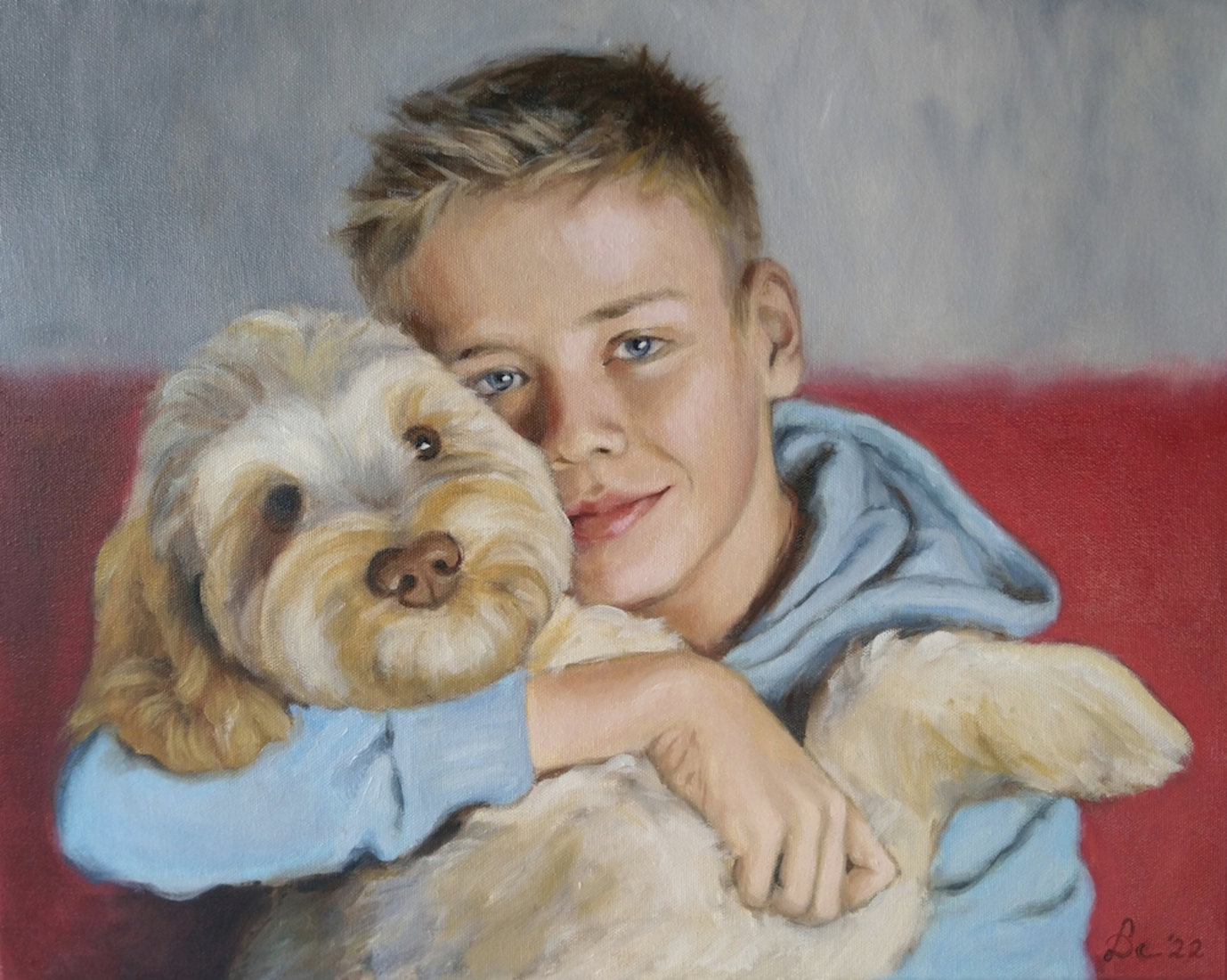 Portret van jongen met hond