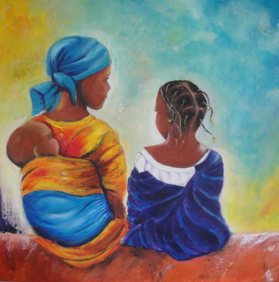 Afrikaanse moeder met kinderen