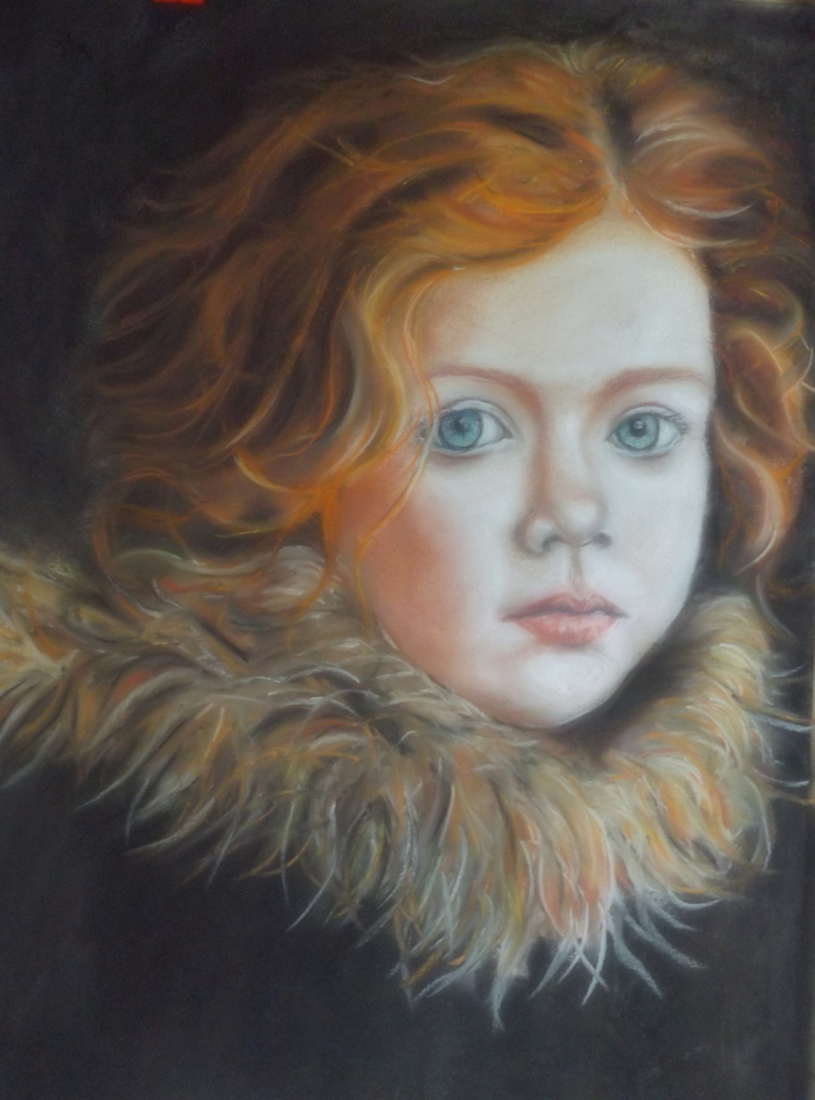 Meisje met bontkraag