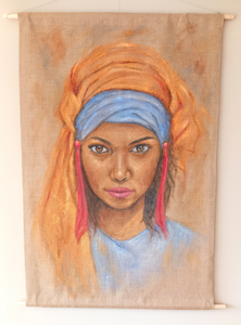 Geschilderd op jutestof 