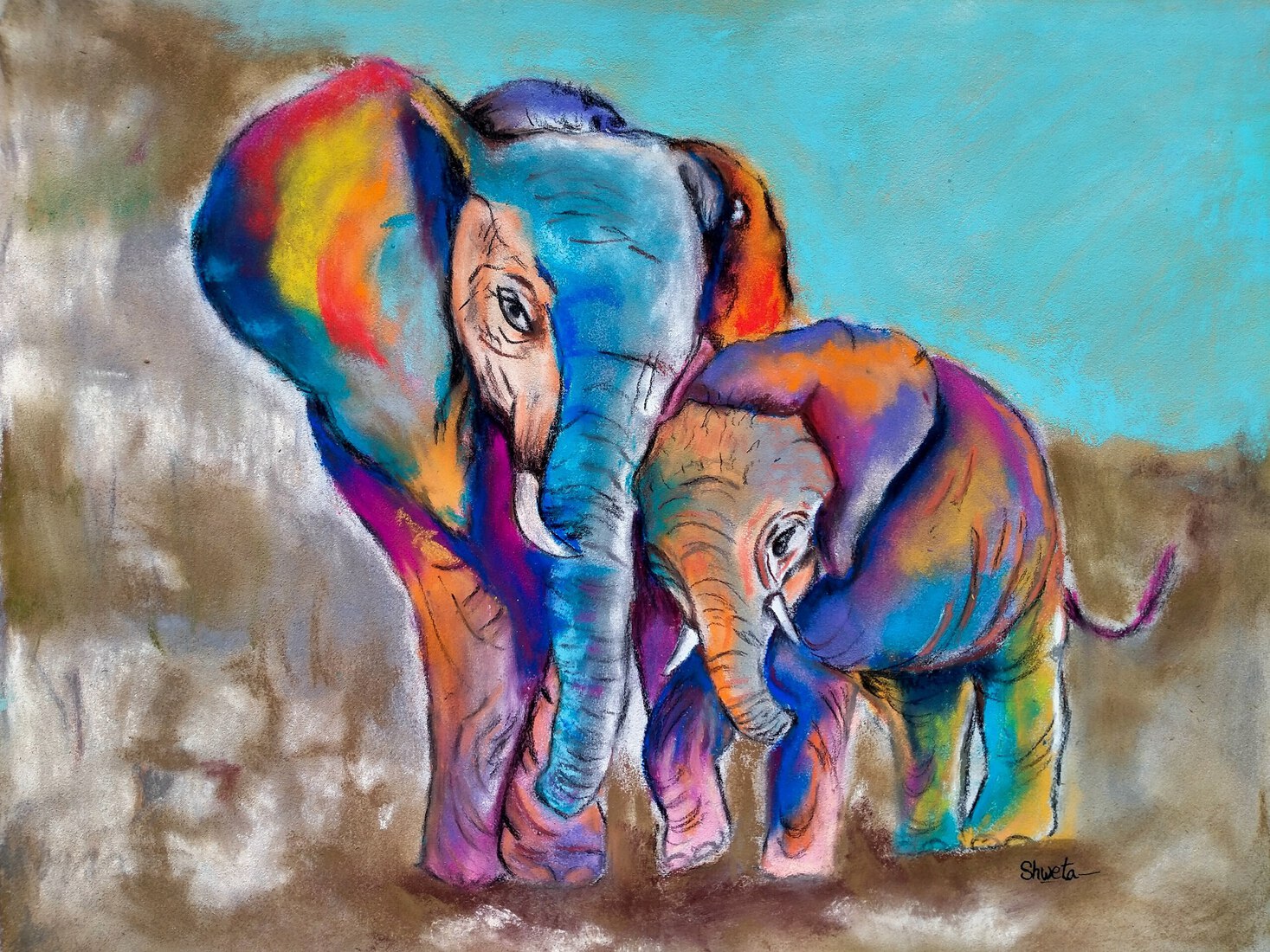 Olifant moederliefde Elegantie