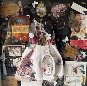 Creatief en visueel 3D samenstel van afbeeldingen, woorden en andere elementen die belangrijk zijn voor een individu