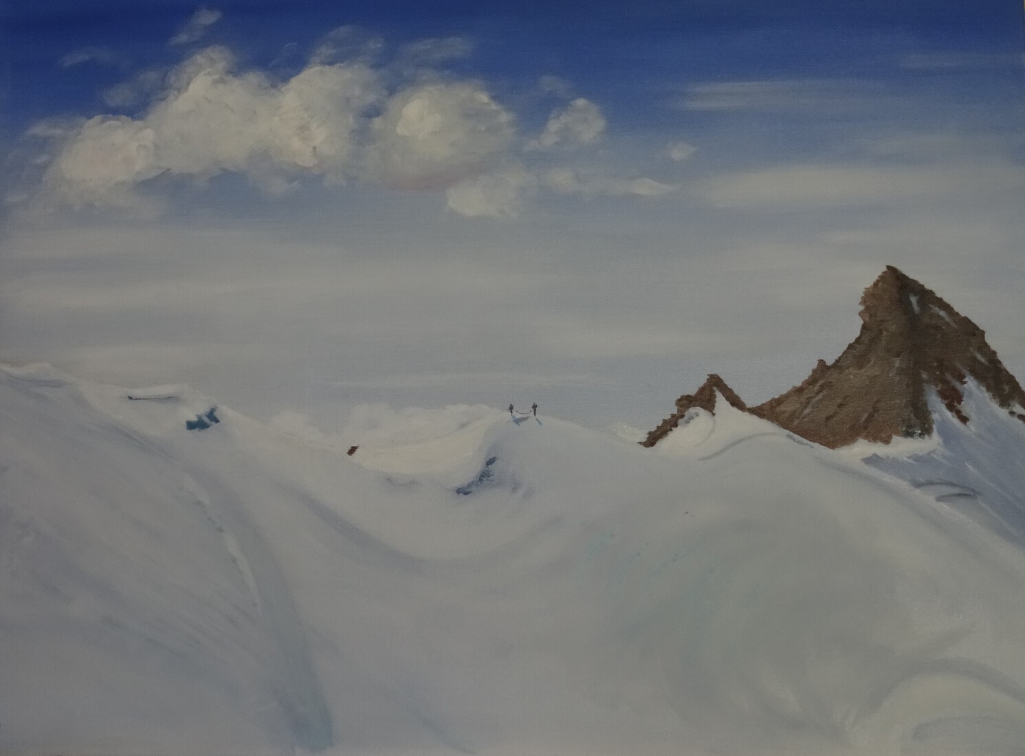 Bergbeklimmers op de Nadelgrat, Zwitserland