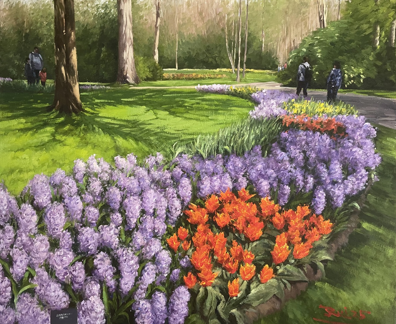 Hyacinthus en tulpen in Keukenhof