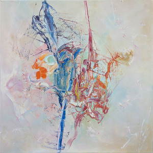 Abstracte kunstwerken in olieverf op linnen doek.