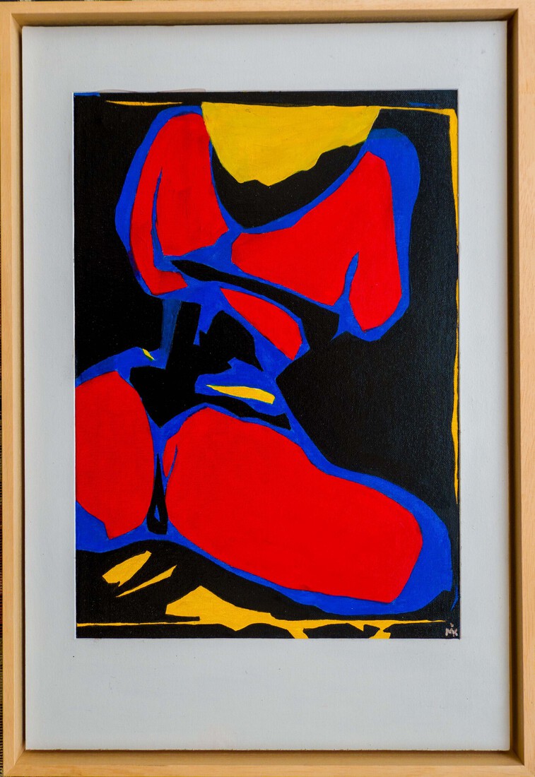 Mondriaan dame in spiegel