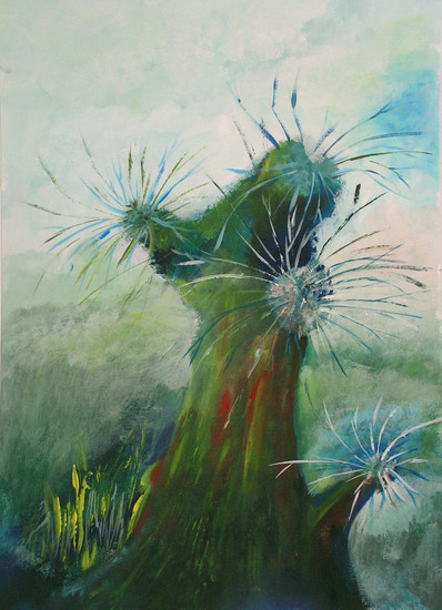 knotwilgen in het groen