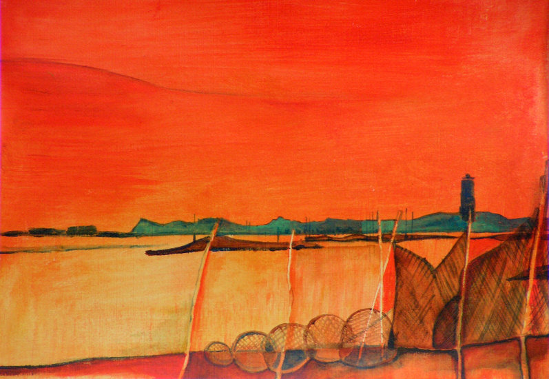 gezicht op het wad bij west terschelling