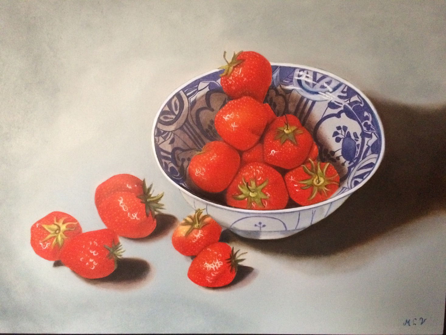 Aardbeien in chineeskommetje.