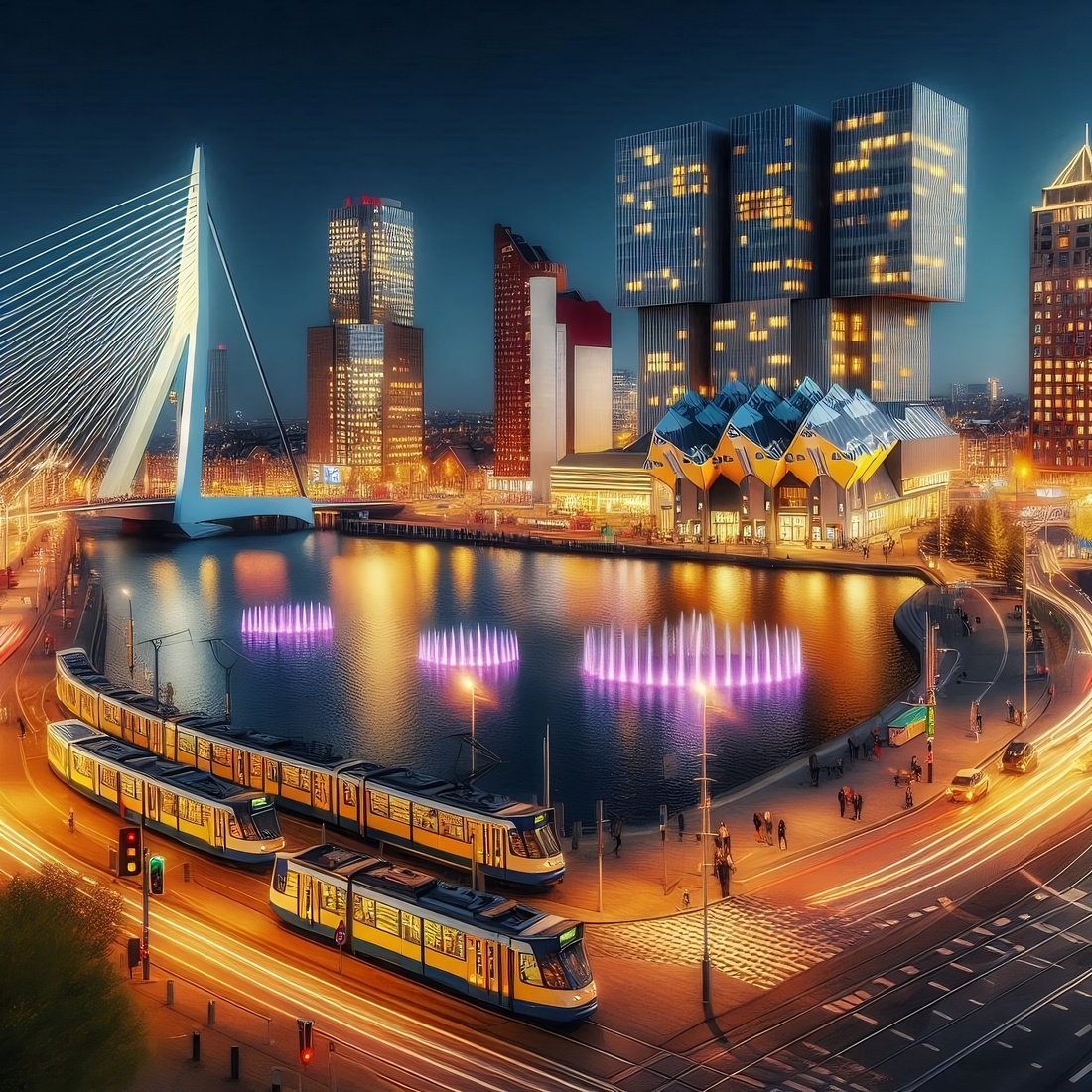 R006 - Rotterdam at night