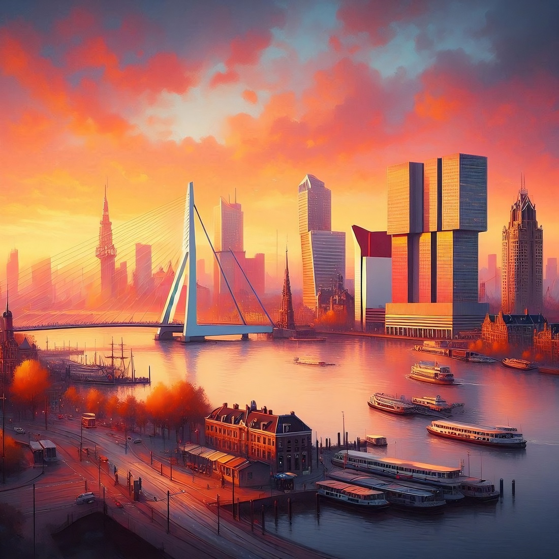 R036 - De Maas tijdens zonsondergang