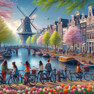 AI art - Iconic landmarks in Amsterdam