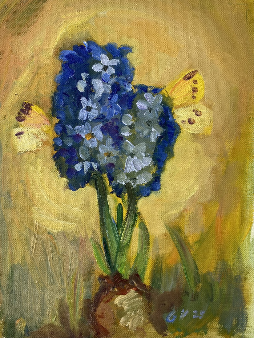 Hyacint met vlinders