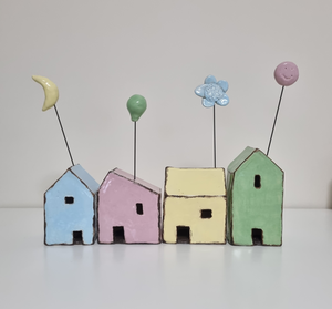 Huisjes in allergen maternity en kleuren