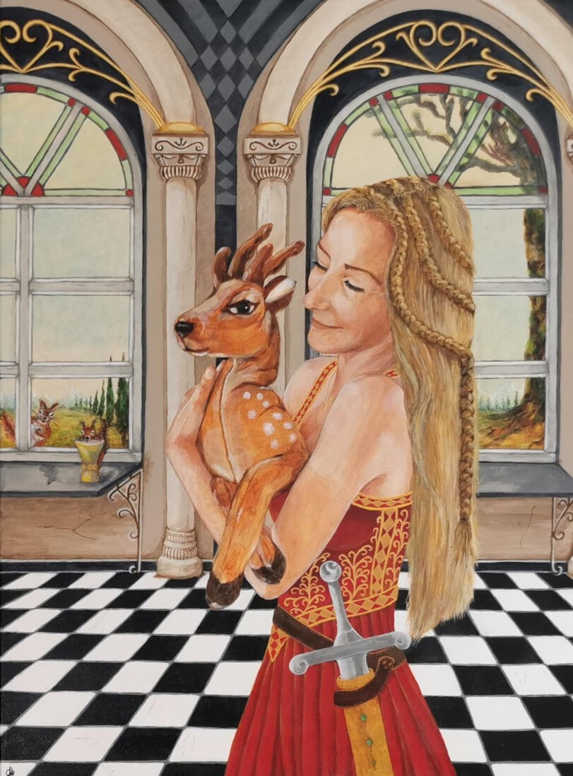 My dear with her deer